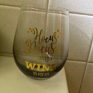 Clear to gray ombre Halloween wine glass